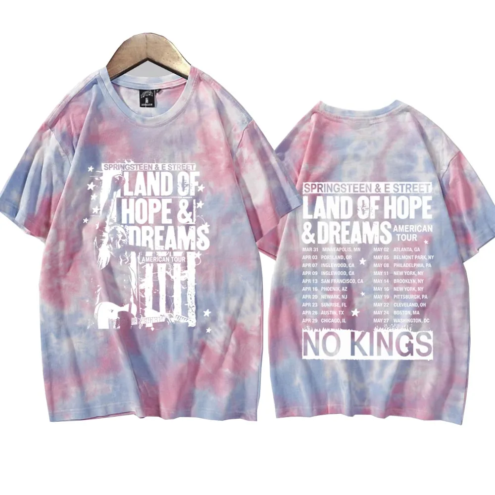 Bruce Springsteen And E Street Tour 2026 Tie Dye T-shirt Man Woman Harajuku O-neck Casual Shirt Tops