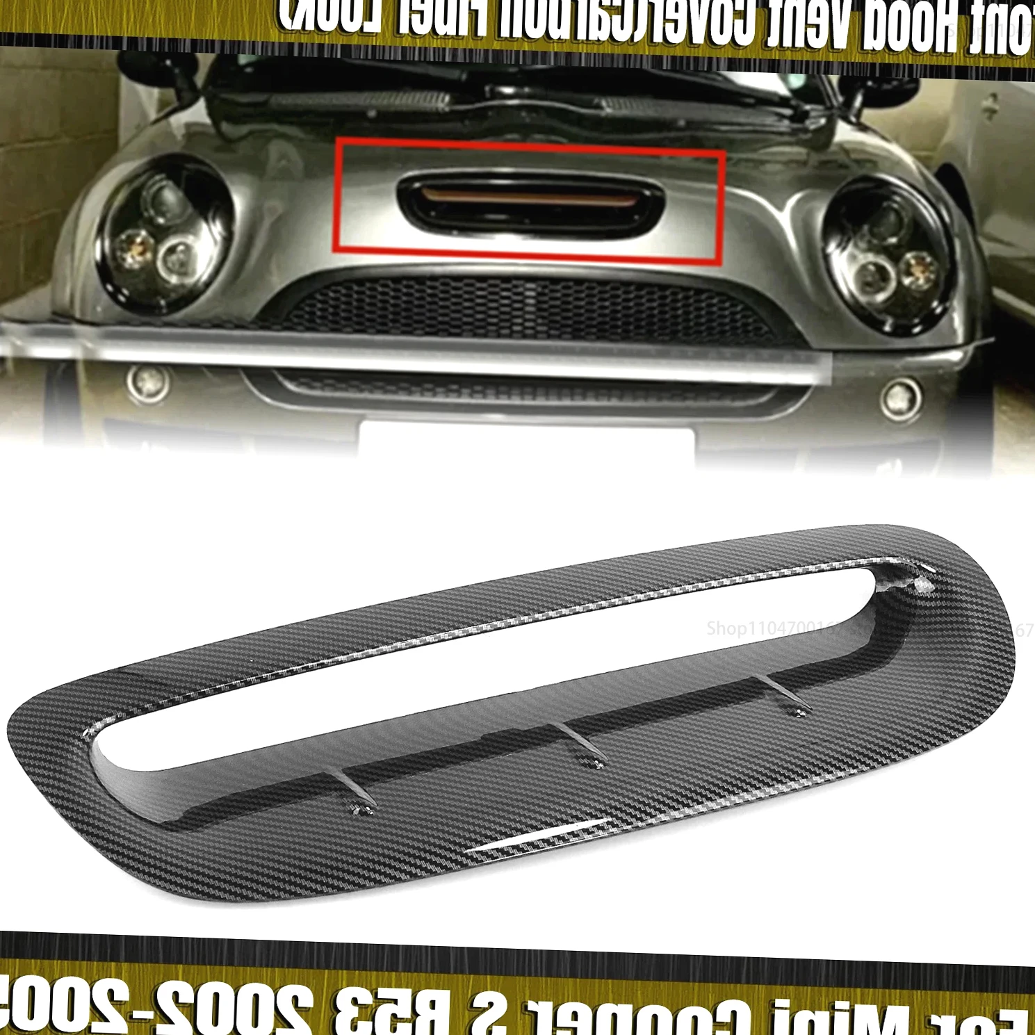 

New! For Mini Cooper S R53 R50 2002 2003 2004 2005 2006 Front Air Hood Engine Bonnet Scoop Vent Outlet Cover
