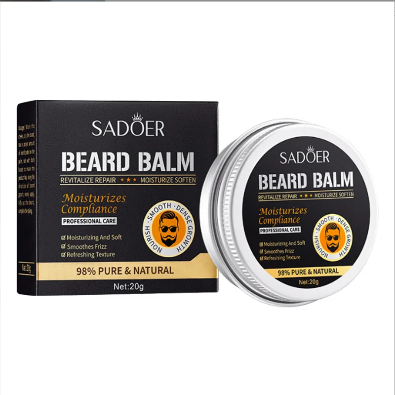 Natural Beard Oil Conditioner Balm Growth Organic Moustache Wax for Beard Styling  20G