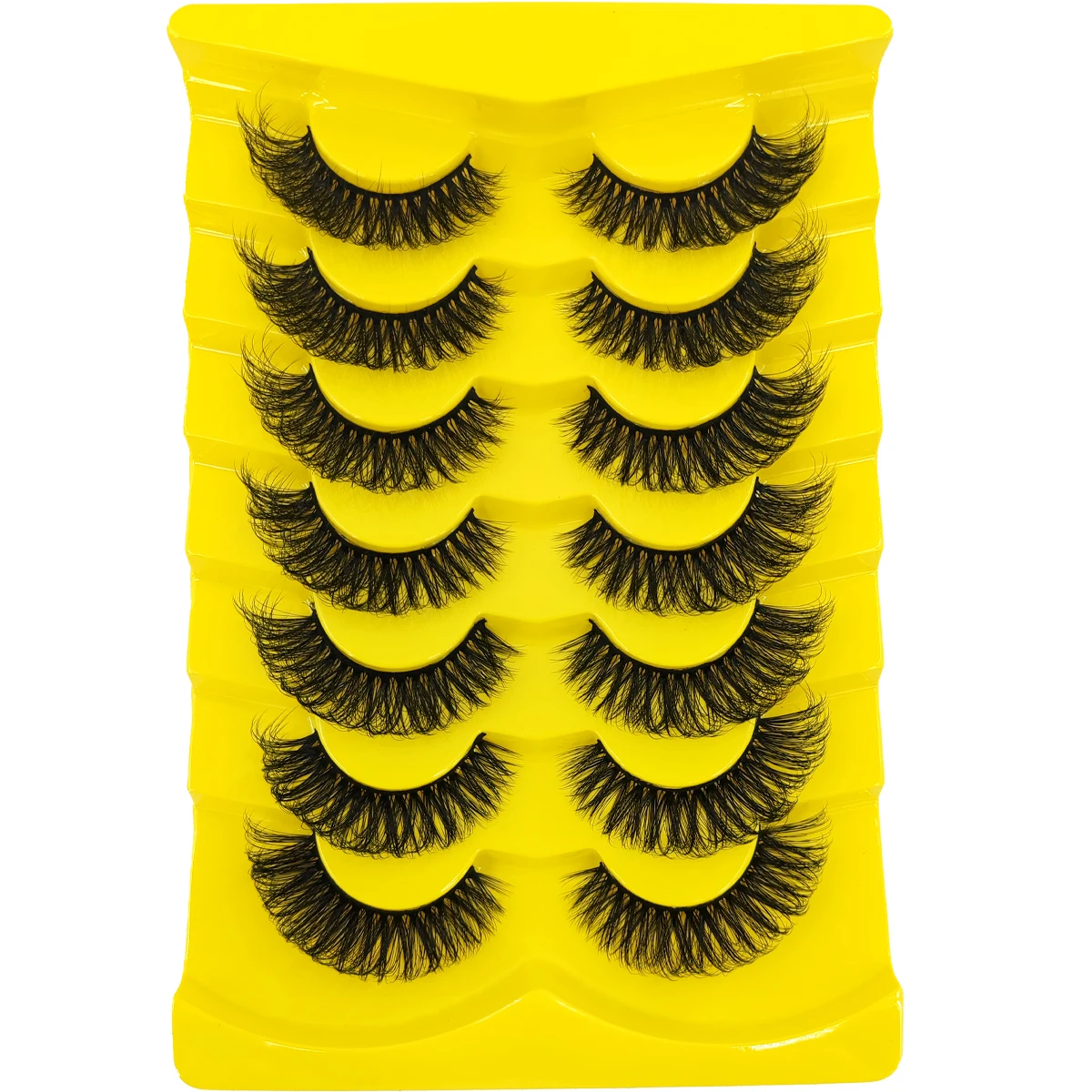 HBZGTLAD Neues 7-Paar weiches, natürliches Katzenaugen-Wimpern-Make-up-Werkzeug, falsche Wimpern, verlängerte, flauschige falsche Wimpern