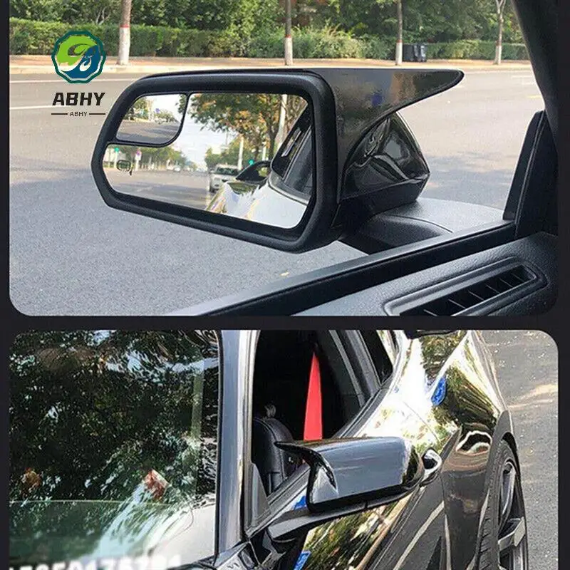 

ABHY-Gloss Black Horn Style Side Door Rearview Mirror Cover Trim Shells Cap Replacement Parts For Ford Mustang 2015-2022