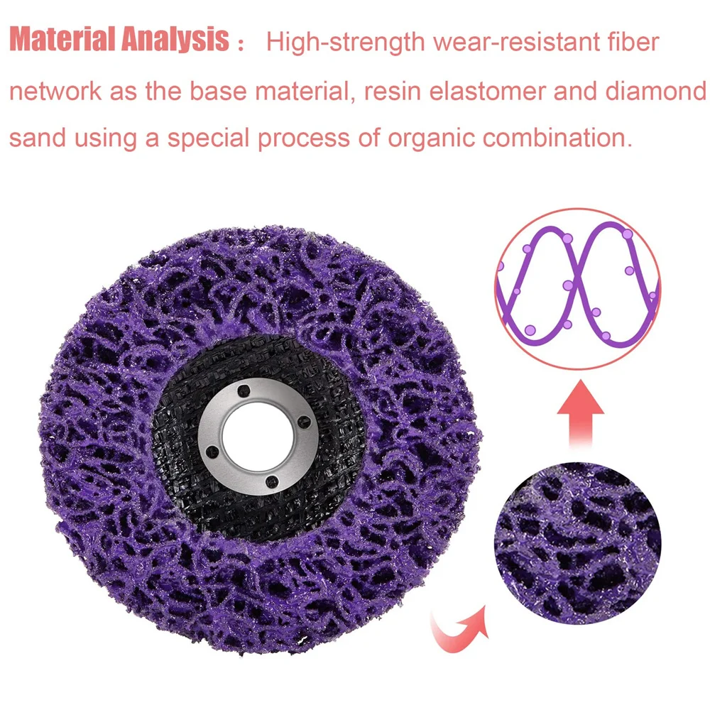 Imagem -03 - Coral Disco Poly Strip Disc Grinder Tira Disco Abrasivo Roda Pintura Remoção de Ferrugem Limpo para Angle Grinder Pcs 100 115 125 mm