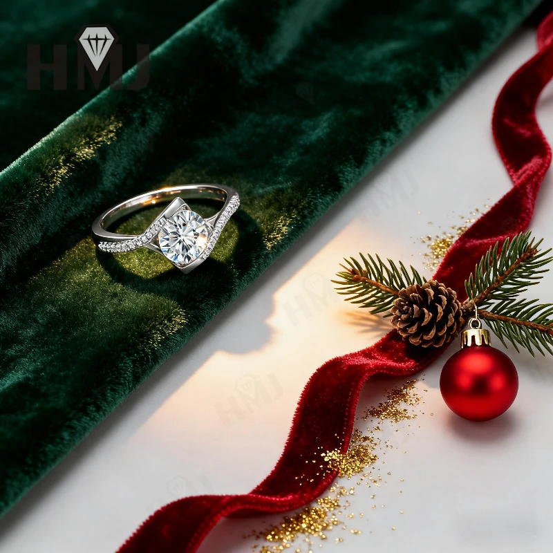 

Круглое обручальное кольцо из муассанита VVS1, серебро 925 пробы с разноцветным покрытием для женщин, идеальный подарок на Рождество и Пасху