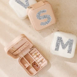 Personalized Rhinestone Initial Jewelry Box Travel Jewelry Case Mother's Day / Birthday / Holiday Gifts for Her Bridesmaid Party