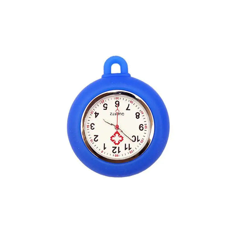 Silicone  Hospital Nurse Pocket Watch Colorful Head Fob Unisex Doctors Lapel Clip for Uniform Work