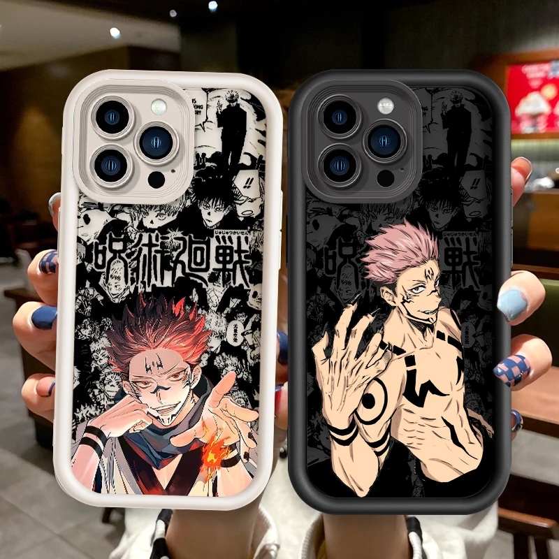 Jujutsu Kaisen Yuji Sukuna For Apple iPhone 15 14 13 12 11 Mini XS XR X 8 7 Pro Max Plus Soft Eye Ladder Phone Case