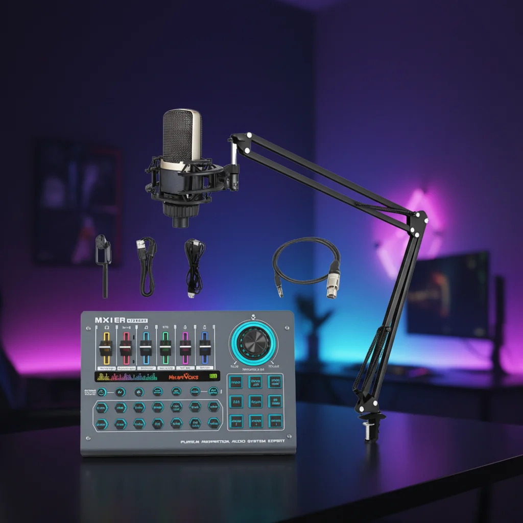 2026 new LENGTION Professional Sound Card Kit 48V Cannon Interface Wireless 3-Device Support Singing 20Hz-20kHz Frequency Respon