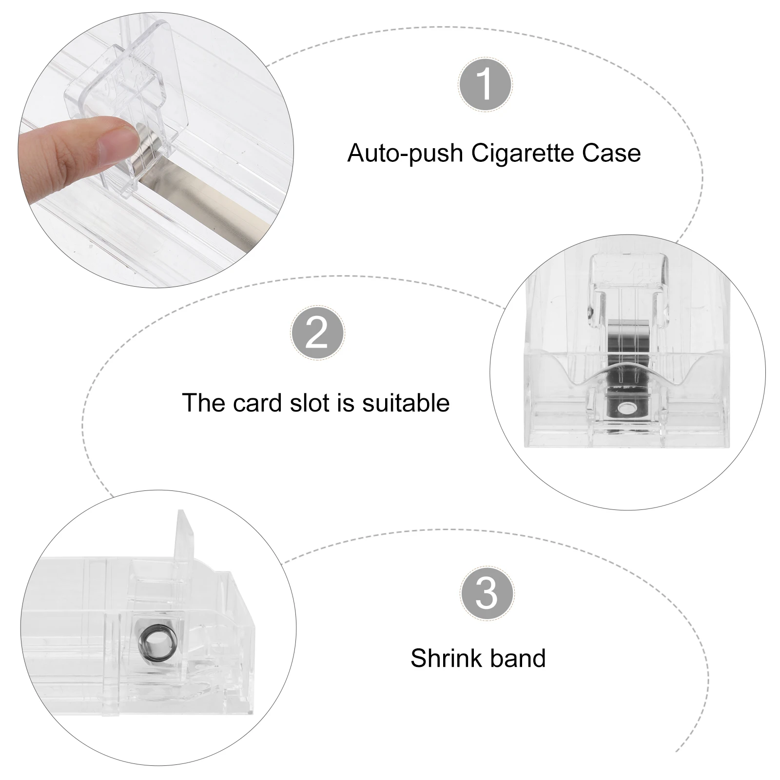 

3pcs Cigarette Display Rack Lightweight Durable High quality Material Practical Stand Smoke Pusher Auto Install Use
