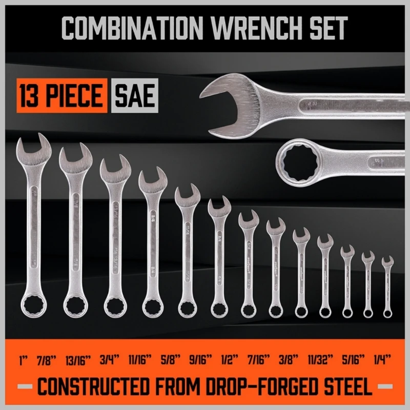 26Pcs Open End Wrench Set Flat Wrench Tool Multifunctional for Plumbing Tubing Gas Nozzle Double Ended Open End Wrench M4YD
