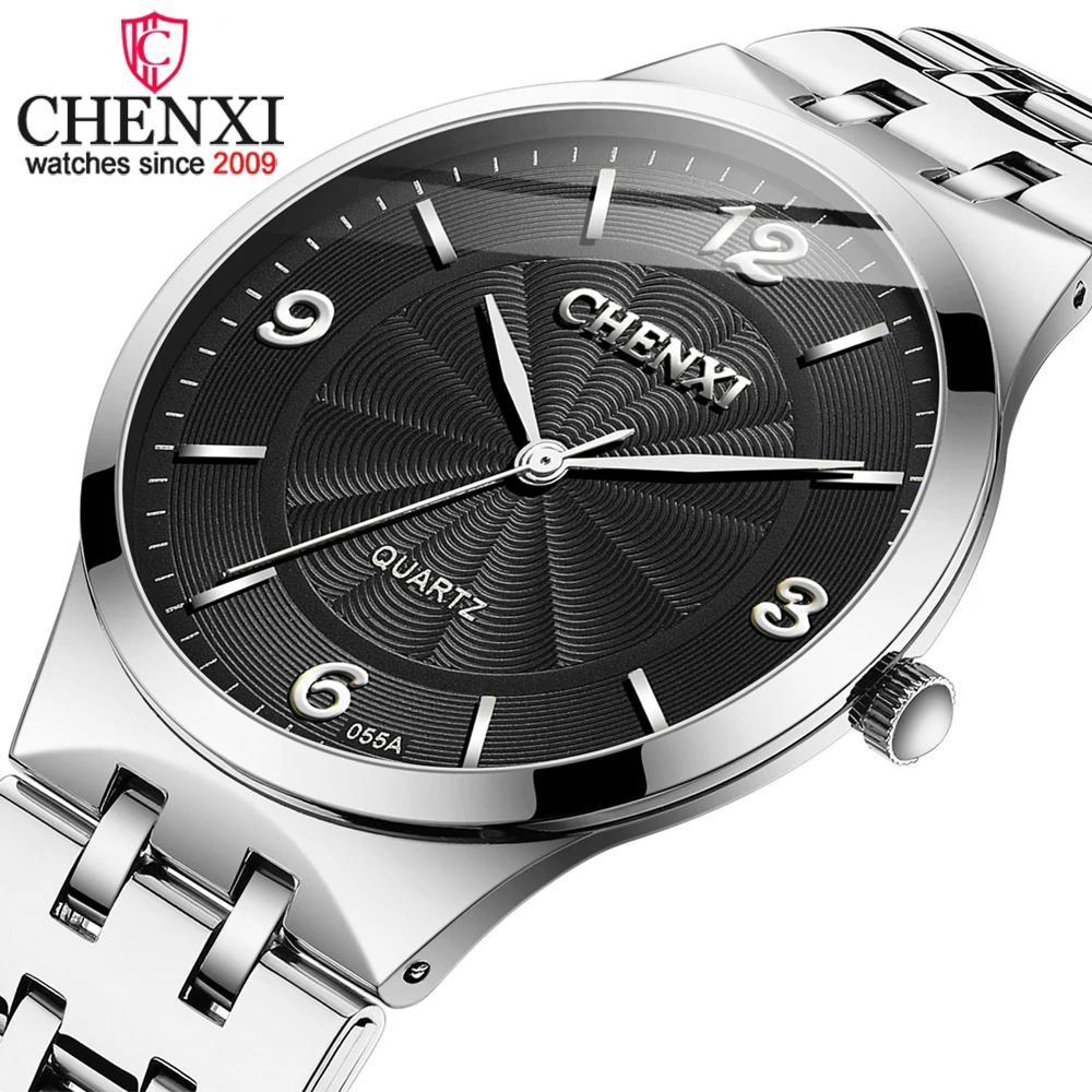 

CHENXI Top Luxury Brand Watch for Men Women Fashion Ultra Thin Stainless Steel Waterproof Watch Men Analog Quartz Wristwatch