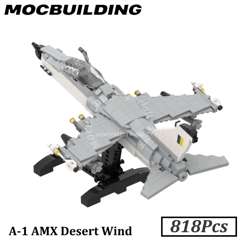 A-1 AMX Fighter Jet Aircraft Model Display MOC Building Blocks Bricks Construction Toys Gifts Christmas