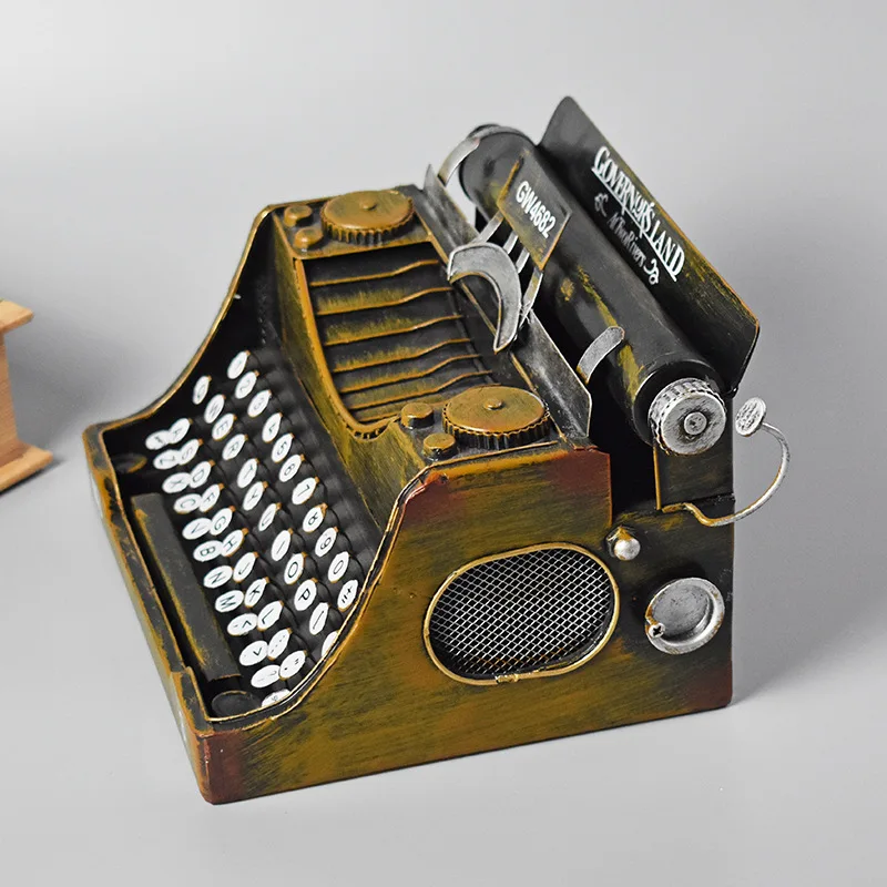 Nostalgic retro typewriter model ornament/creative wrought iron decoration bar Internet cafe photography props