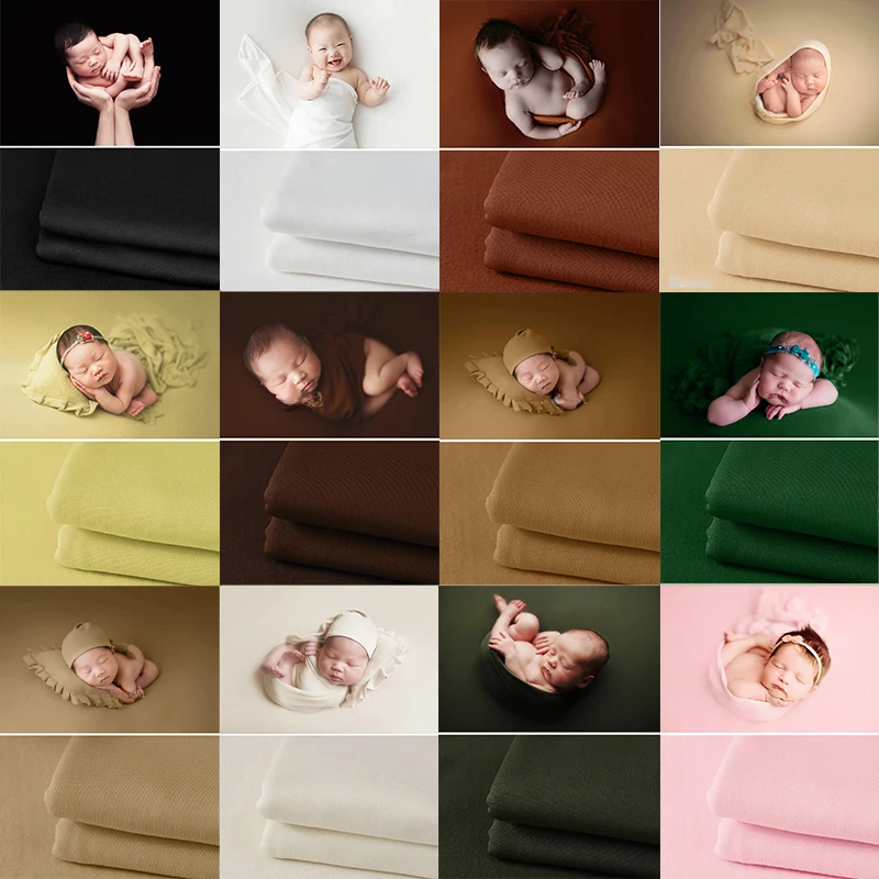 Newborn Photography Props Soft Wrap Blanket Backdrop Stretchable Fabrics for Baby Posing Studio Shooting Photo Accessories