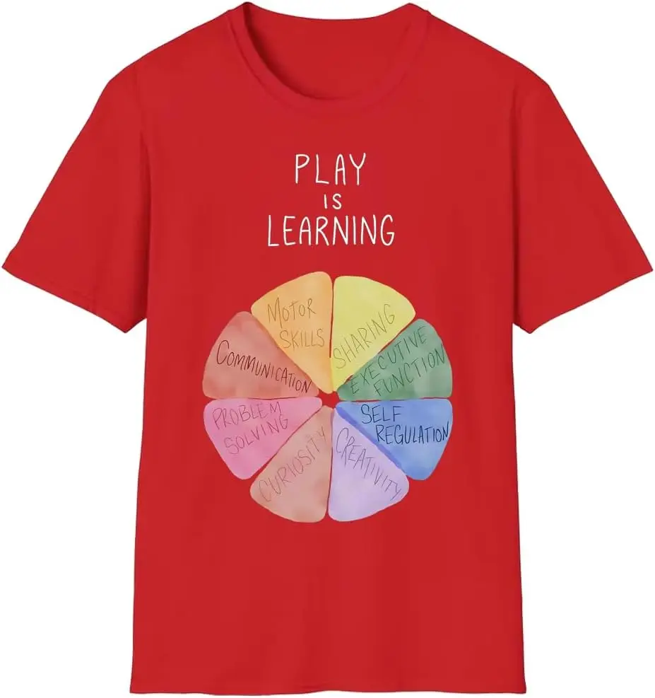 DarkJoy Play is Learning Teacher T-Shirt, Play is Learning Shirt, Teacher Life T-Shirt, Preschool Teacher Shirt