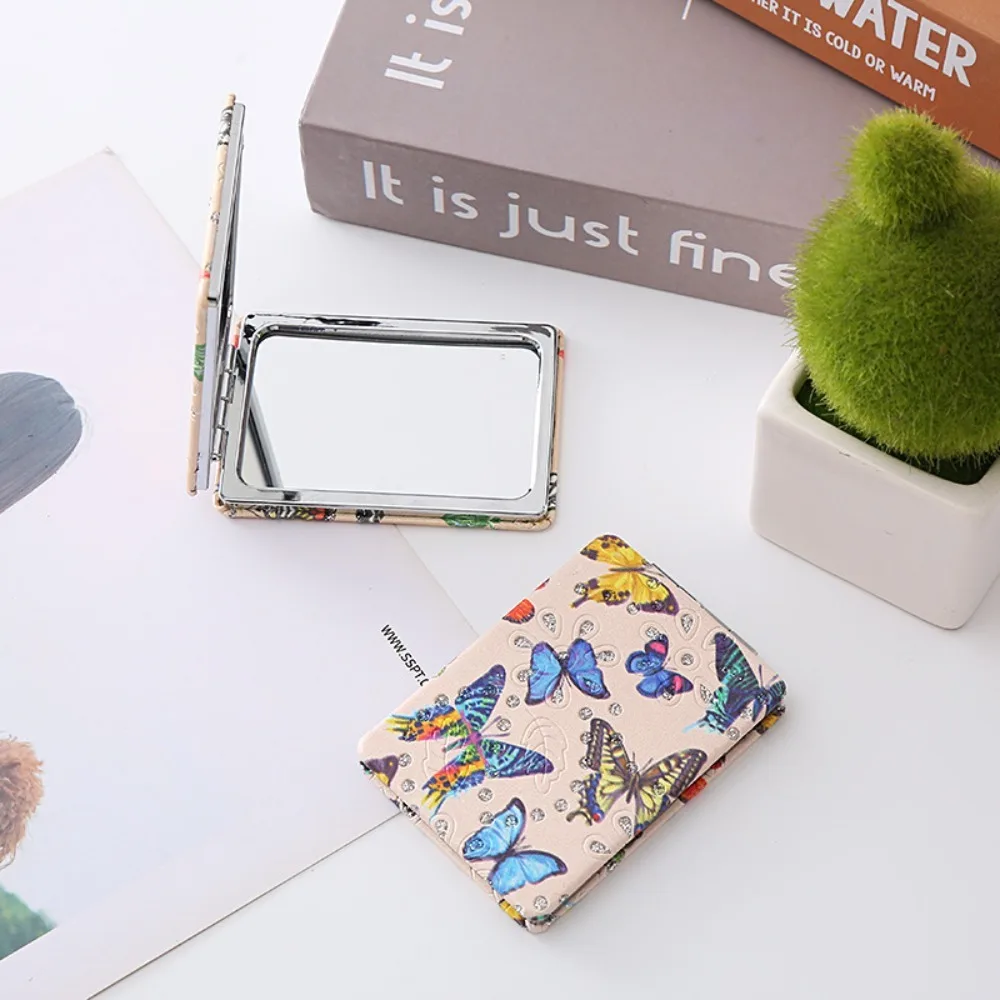High Definition Folding Makeup Mirror Rctangular Foldable Foldable Mirror Double-sided Elegant Folding Cosmetic Mirrors Women