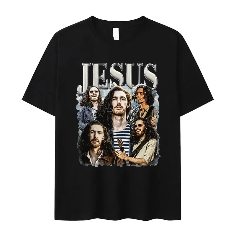 Hozier-T-shirt à manches courtes avec motif imprimé de Jésus pour femme, style hip-hop rétro décontracté, streetwear, collection 2024