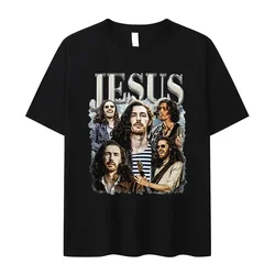 Hozier Jesus 2024 Pattern Printed Tshirt Women's Hip Hop Retro Short Sleeve Tshirt Casual Oversized Tshirt Street Wear