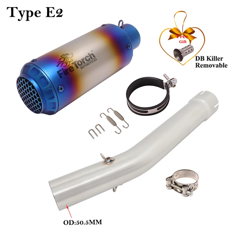 Slip On For YAMAHA YZF-R6 YZF R6 1998 - 2005 Motorcycle Exhaus System Middle Link Pipe Escape Carbon Fibe Muffler DB Killer