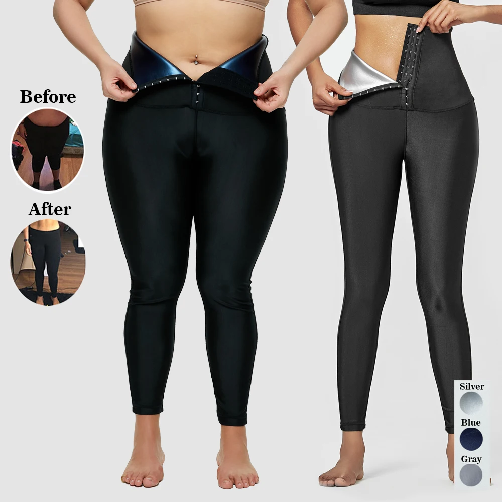 Menty Women\'s Abdomen Control Hip Lift Trousers Sports Sweating Sauna Pants Plus Size High Waist Body Fitness Leggings