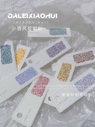 1PC Knitted Wool Powder Checkered Granulated Sugar Powder Winter Woolly Nail Accessories Glitters For Nails