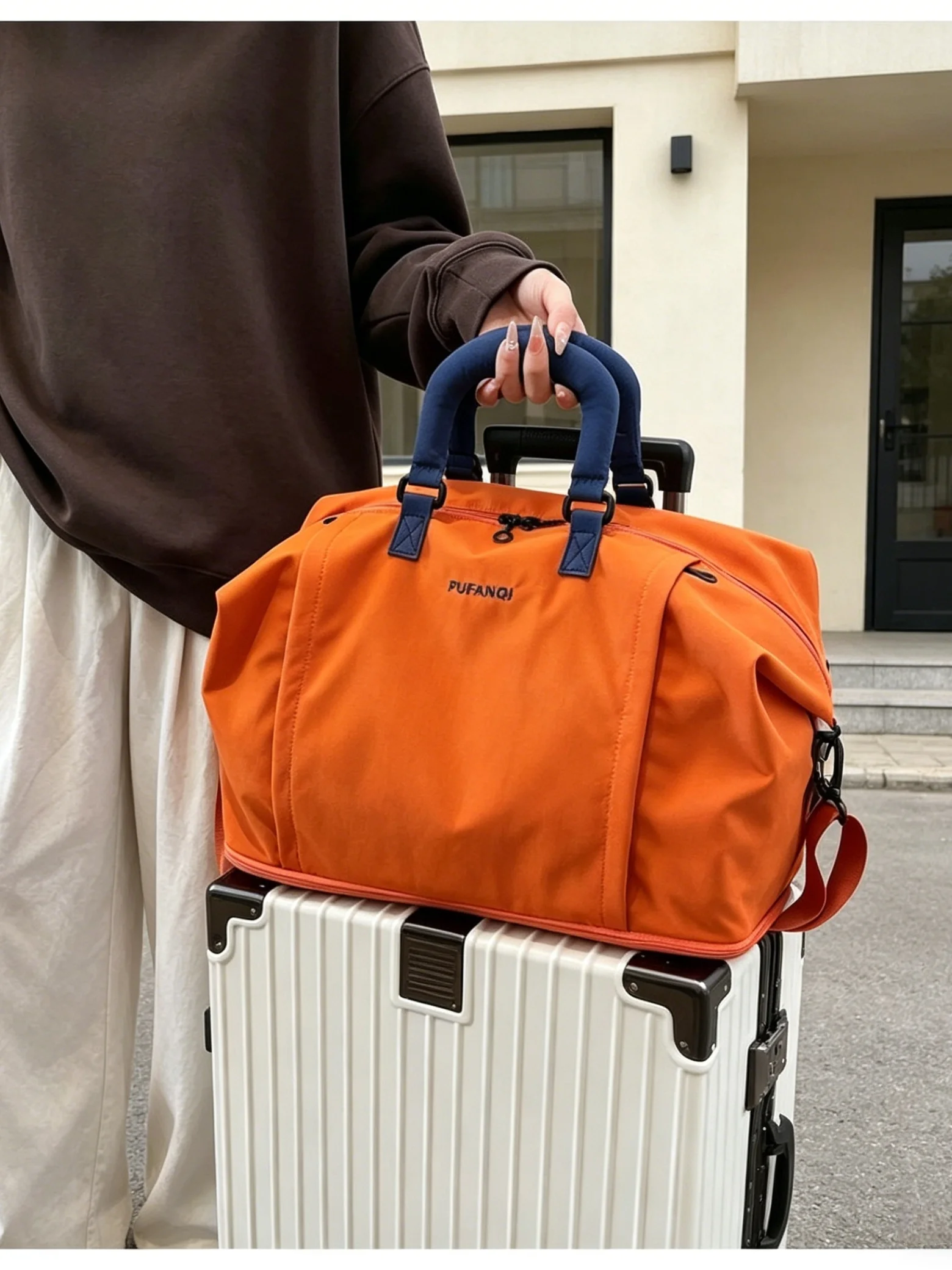 大容量拡張可能なトラベルバッグフィットネスバッグ乾湿分離軽量キャリーオンバッグ短期旅行出張収納バッグ