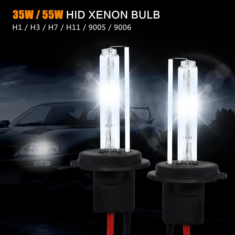 2Pcs 35W 55W HID Xenon Bulb Car Headlight H1 H3 H7 H11 9005 9006 4300K 6000K 8000K 12000K Auto Xenon Headlamp 12V DC