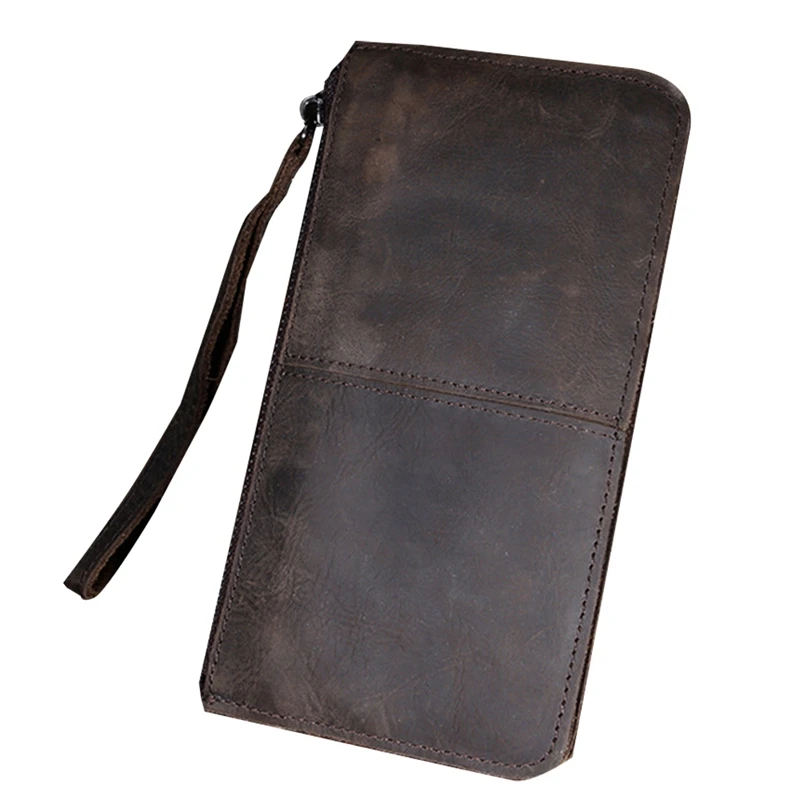 

Genuine Leather Wallet,Retro Crazy Horse Soft Leather Long Wallet For Men&Women,Clutch Bag,Business Wallet Handbag