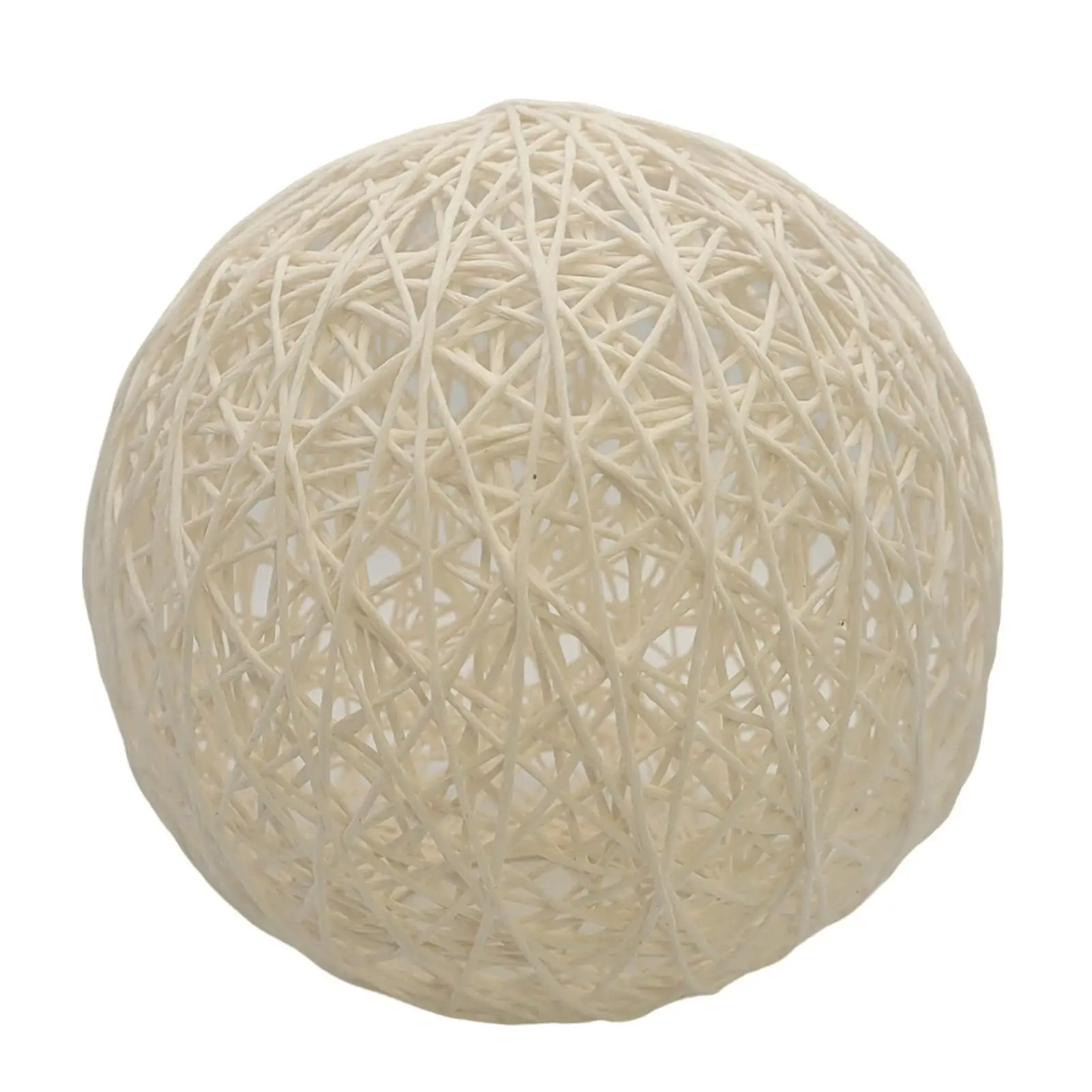 Woven Pendant Light Shade Lamp Cage Rattan Ball Lampshade for Farmer House White