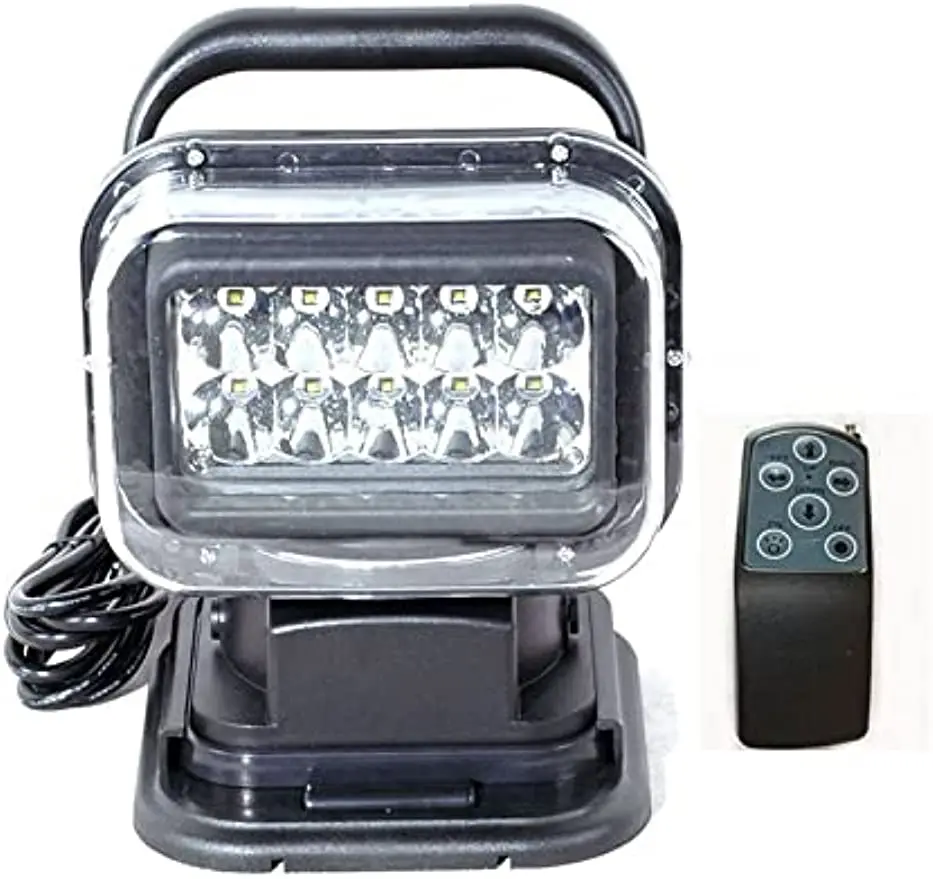 

7-дюймовый 50 Вт светодиодный поисковый светильник, отражатель, вращающийся на 360 градусов пульт дистанционного управления, точечные фары дальнего света, освещение для бездорожья, охоты, лодки