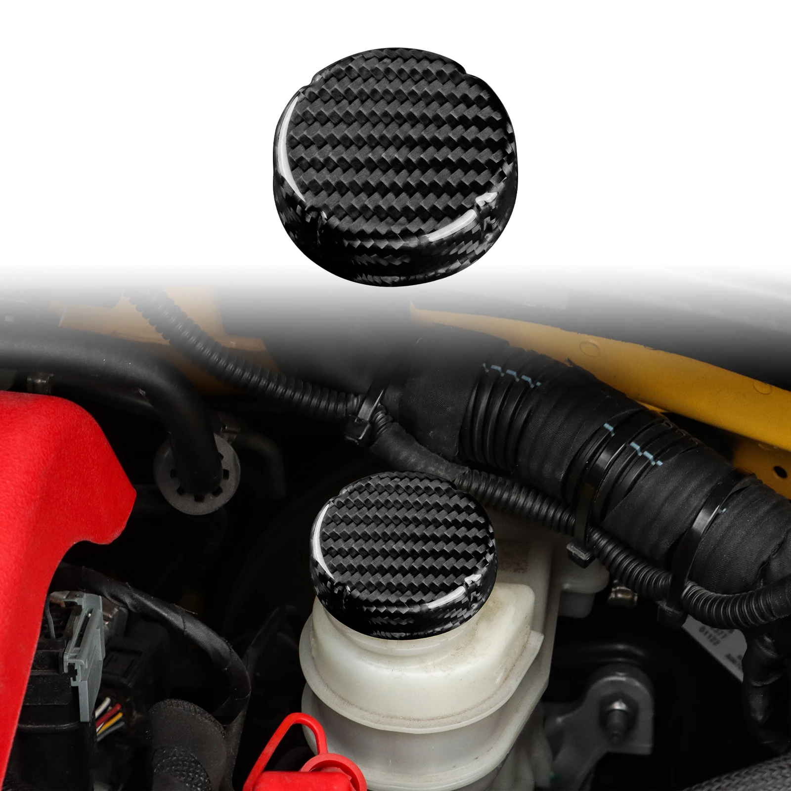 

Для Fiat 500 500C 2008 2009-2024 Abarth 595 595C 695 695C 2012-2024 крышка бака тормозной жидкости автомобиля из твердого сухого углеродного волокна