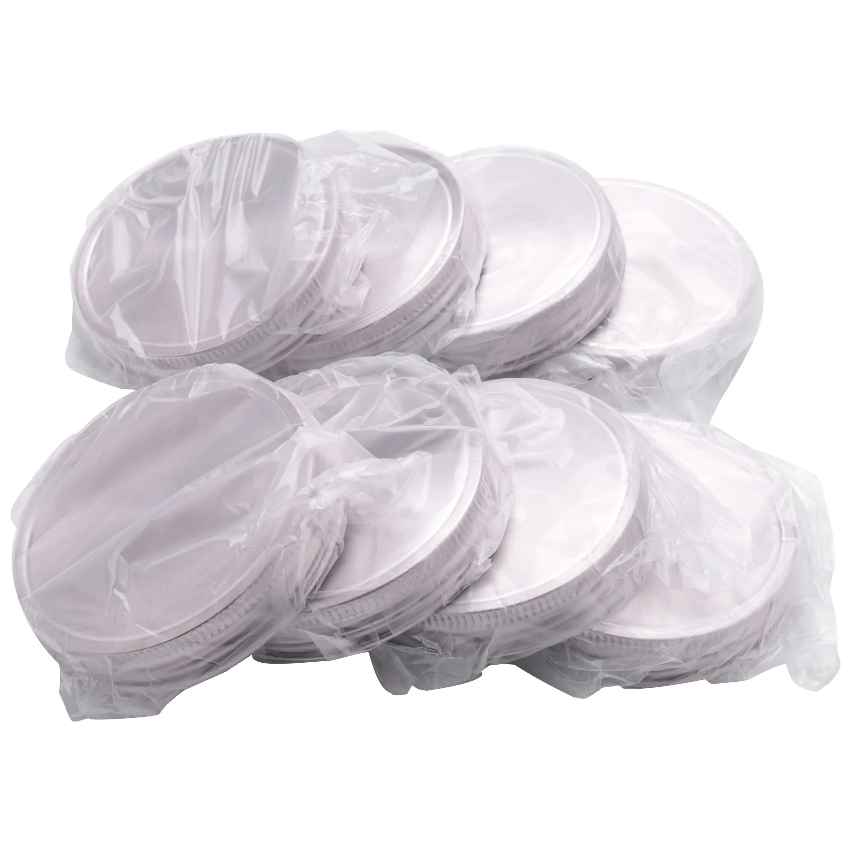 8 Pcs Stainless Steel Jar Lids 86Mm Sealed Leak Proof Cover With Silicone Seals Resistant Storage Solid Caps Wide Mouth Lid