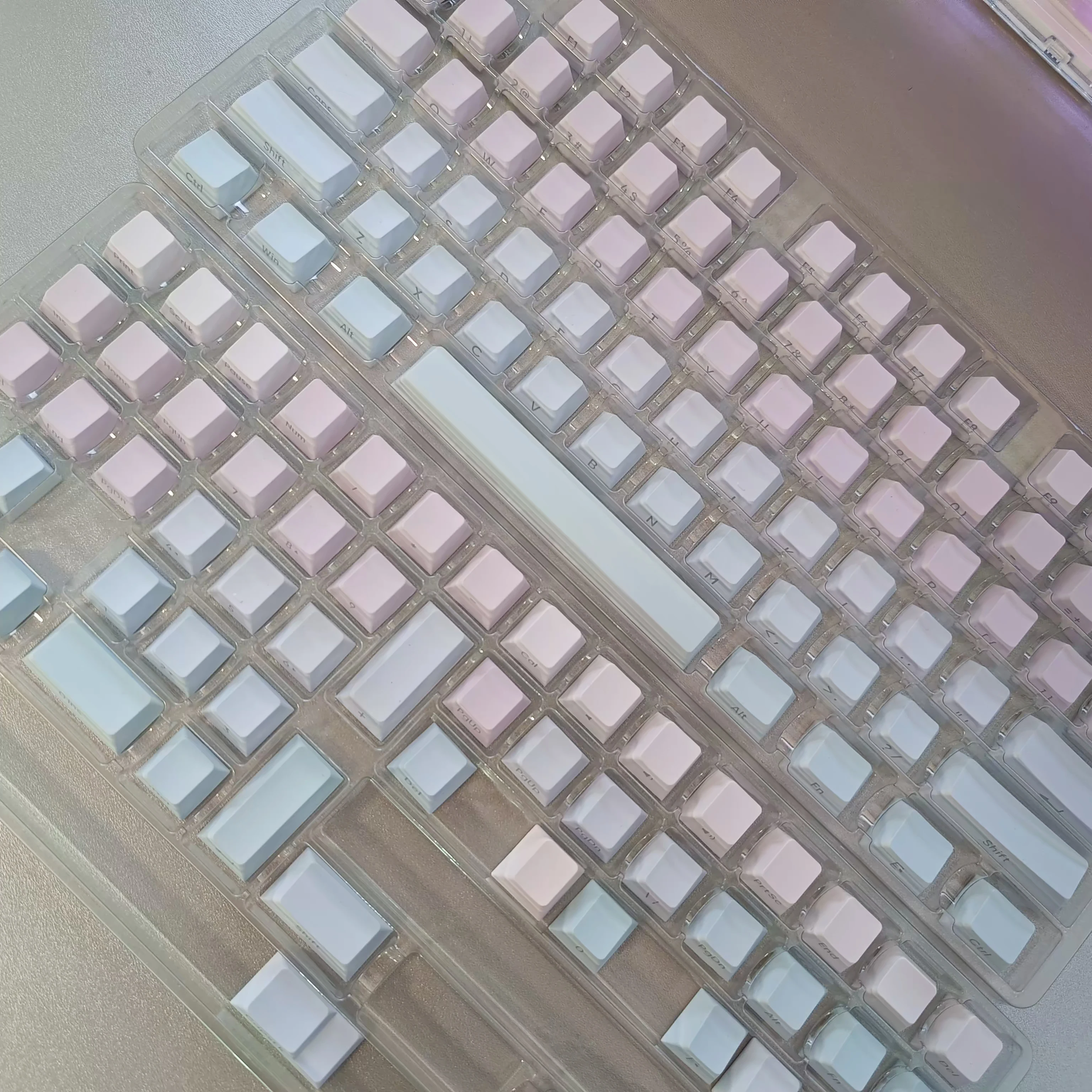 Imagem -05 - Lado Impresso Pbt Keycaps para Cherry mx Switches Light Peach Dye Sub Shine Through Perfil 127 Key Teclado Gaming