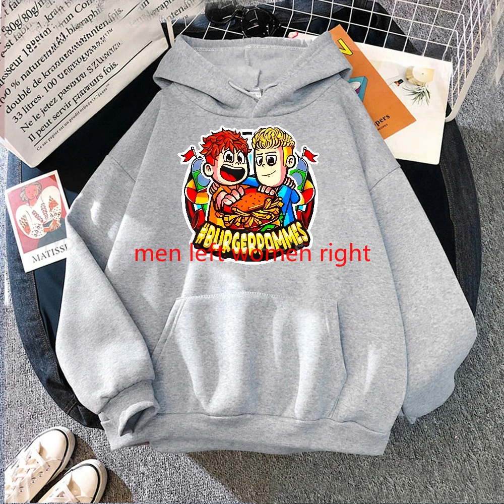 Burgerpommes Icrimax Hoodie Women Men Hooded Sweatshirt Streetwear Oversized Long Sleeve Harajuku Pullovers Clothes for Teens