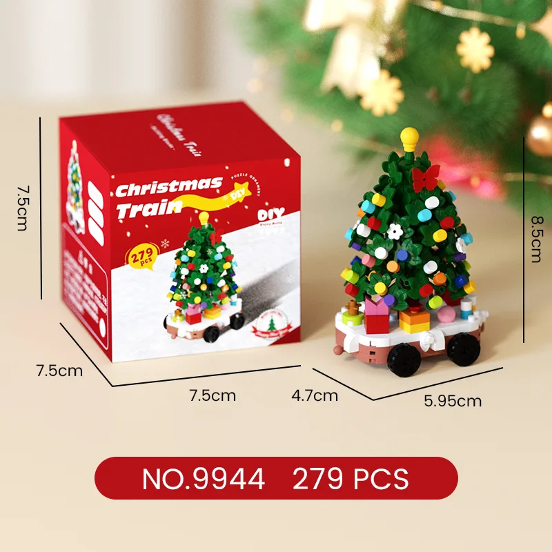 Neues Weihnachtsgeschenk: Mikro-Partikel-Bausteine, Lernspielzeug zum Zusammenbauen für Kinder, Weihnachtsmann-, Baum- und Elch-Modelle als Dekoration – Detail 18