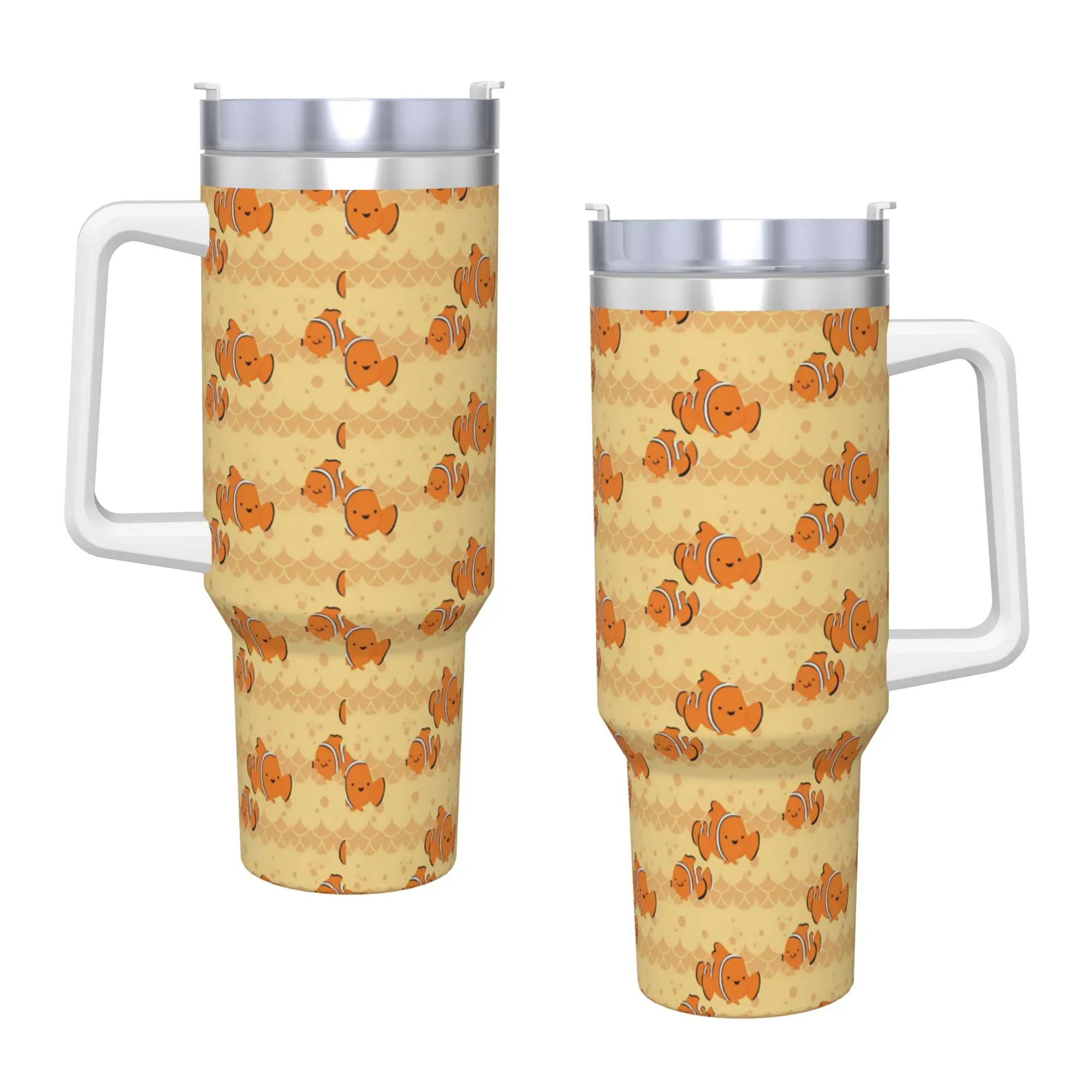 Custom Kawaii Finding Nemos Stainless Steel Tumbler  Travelist Coffee Mug With Straws and Lid Large Car Mugs Drinks Water Bottle