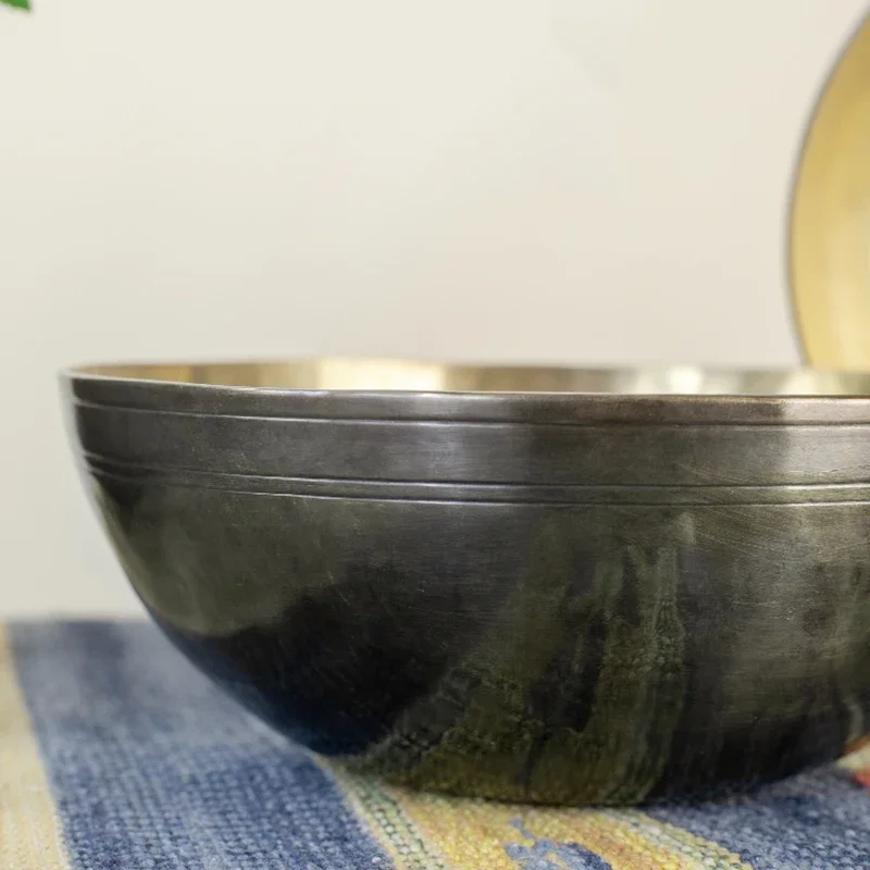 Filles sonore tibétain en cuivre fait à la main, bol de guérison par le son, ligne de gravure Ugin, méditation, yoga, bouddha