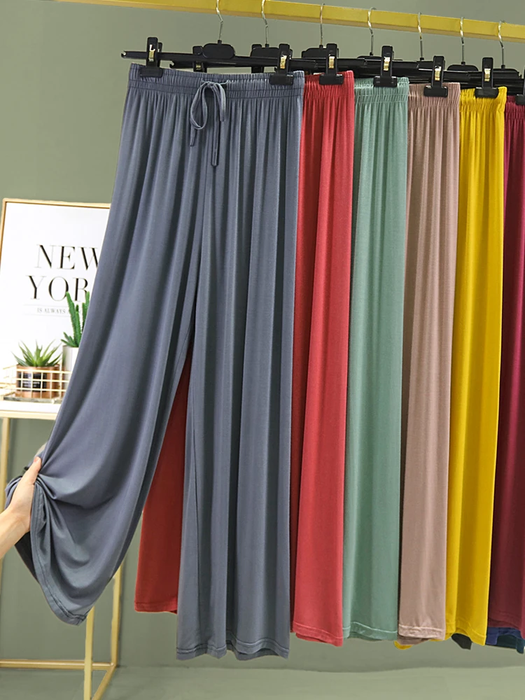 

Loose High Waist Modal Wide Leg Pants Women's Spring Summer Thin Hanging Sensation Casual Pants Large Size Sports Straight Lo...