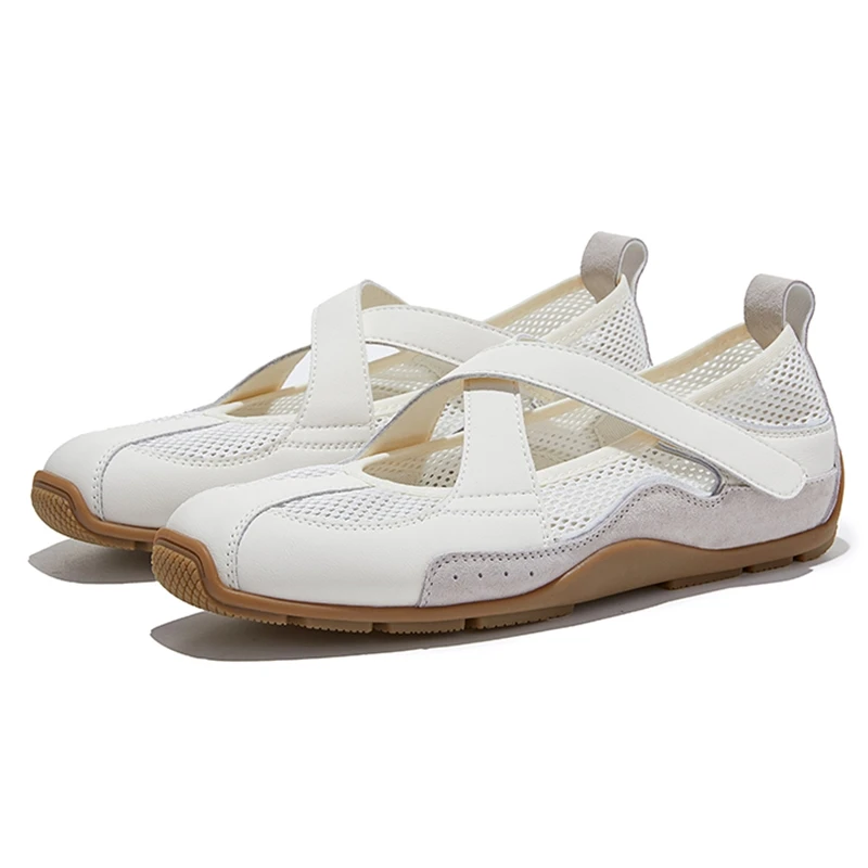 

AIYUQI Women's Breathable Mary Jane Shoes Anti-slip Low-cut Flat Ballet Shoes frail Plus Size Comfortable Summer Sandals Women