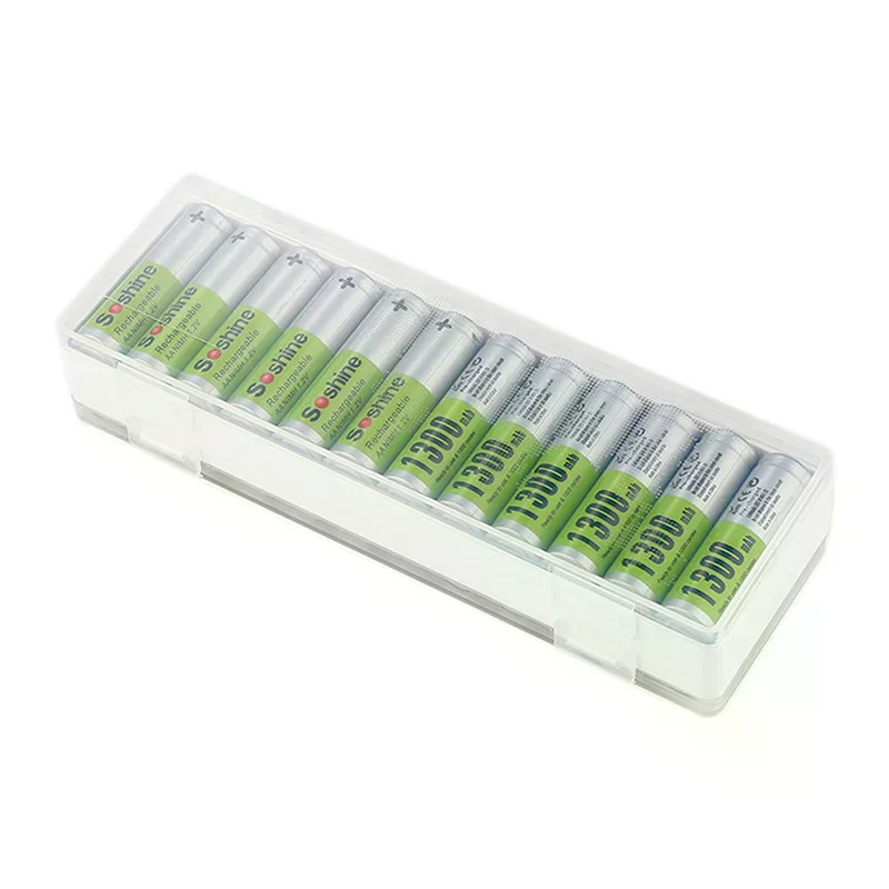 AA Battery Storage Case Holder Organizer Compact PC Battery Box For 24pcs AA Or 14500 Batteries Water-Resistant And Easy To Carr