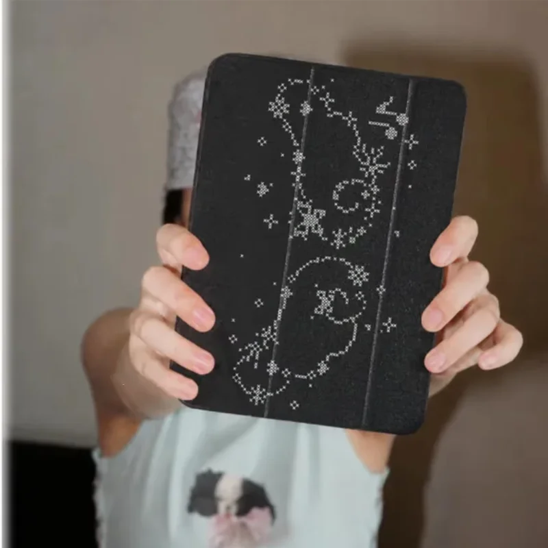 Pink Rabbit White Angel Wings Polk Dot For iPad 11th A16 10 9 8 7 5 Pro 13 11 M5 M4 M3 M2 12.9'' Air  4 3 2 1 Mini 7 6 Cover