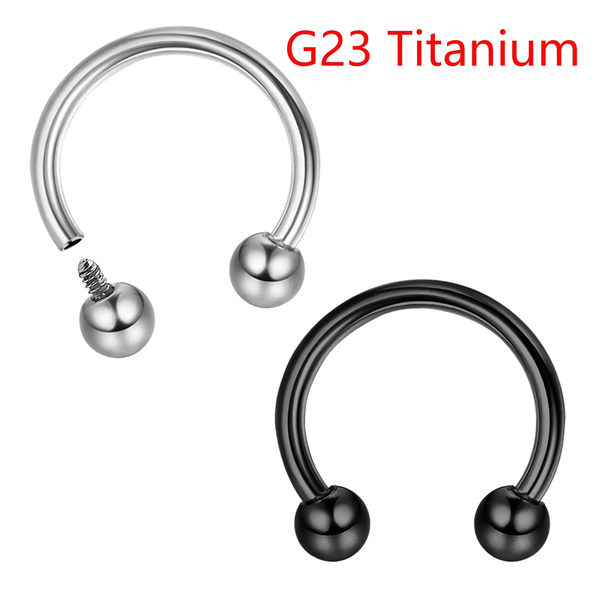 Drperfect 16G Septum Rings for Women Men G23 Titanium Horseshoe Barbell Piercing Jewelry for Nose Tragus Eyebrow Helix Daith