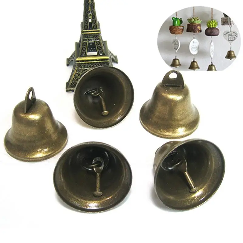 Campanas de cobre Vintage para la escuela, campanas de latón y Metal, decoraciones navideñas, sonido claro, campana de cobre, sonajero, 20 piezas