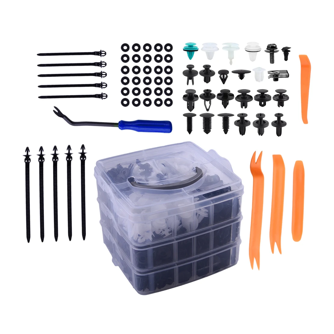 

Universal Car Train Plane Truck Bus Caravan Body Trim Bumper Push Pin Retainer Clips Fasteners Rivets Assortment Kit