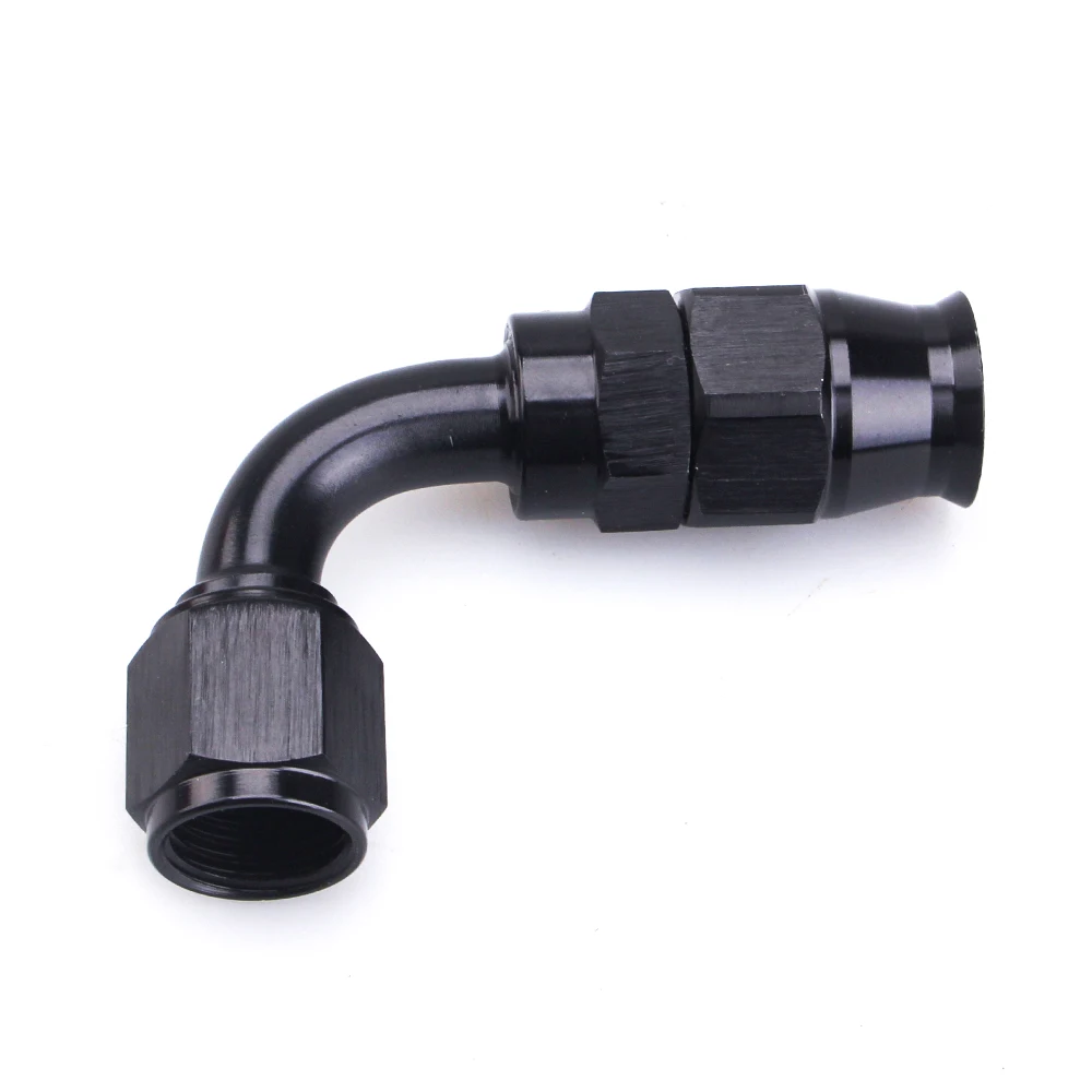 An4 an6 an8 an10 em linha reta 045 90 adaptador de encaixe de extremidade de mangueira reusável de 180 graus para a linha de combustível de óleo ptfe giratório encaixe de extremidade de mangueira