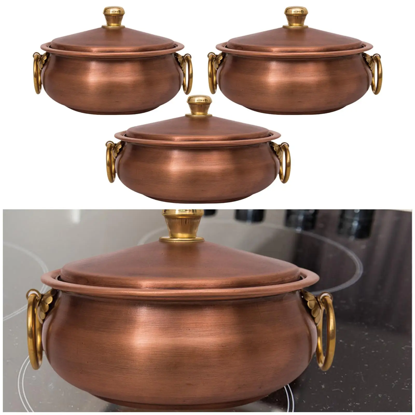 Pure Copper Pot Stable Casserole Dish for Boiled Mutton Restaurant Gift