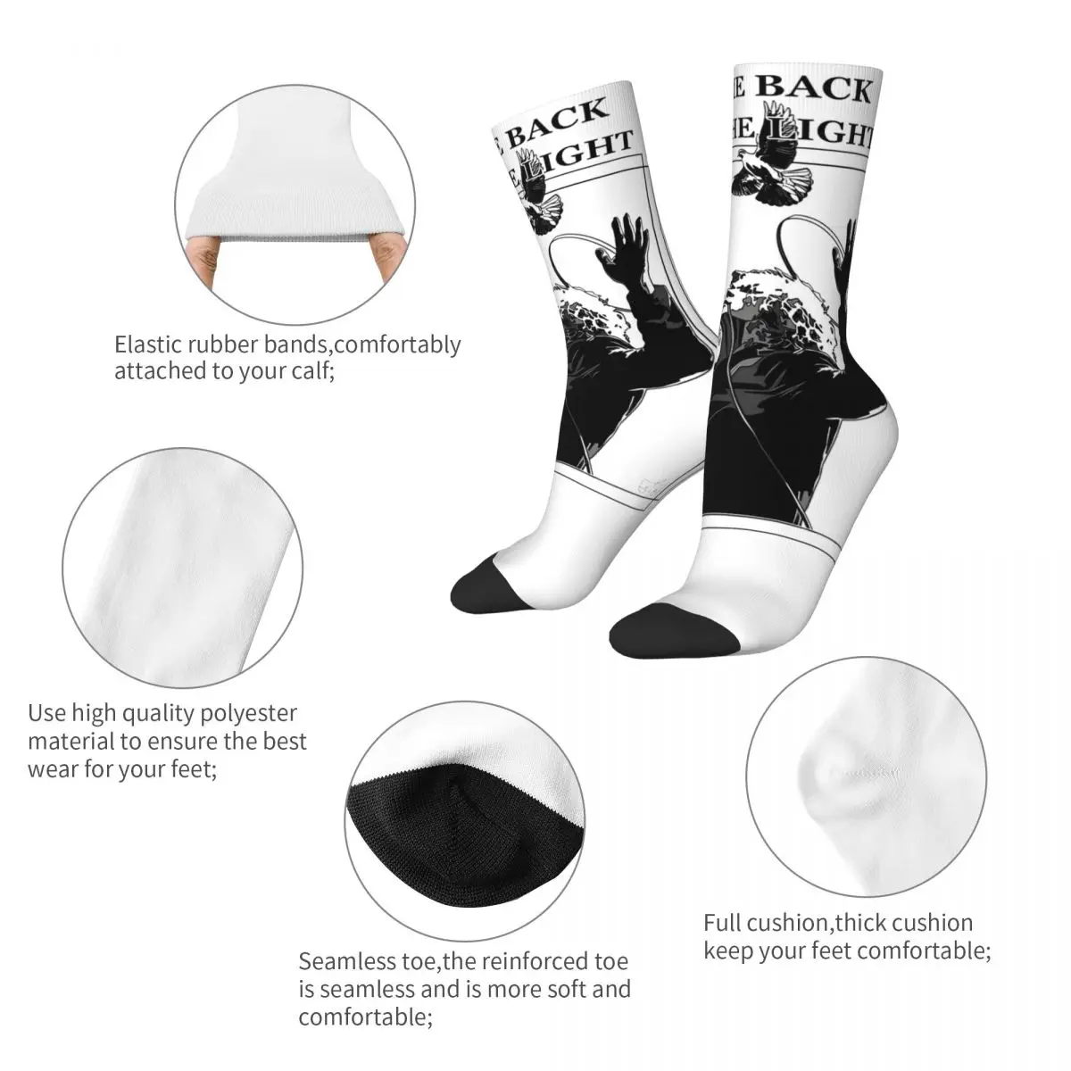 The GazettE RUKI COME BACK TO THE LIGHT Theme Design Socks Accessories for Men Women Cozy Dress Socks