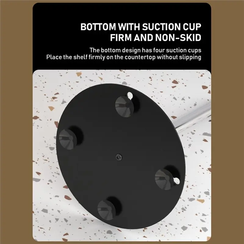 T21C Rotating Seasoning Rack 360 Degree Design Featuring Anti-Slip Base For Efficient For Storing Of Spices And Cosmetics