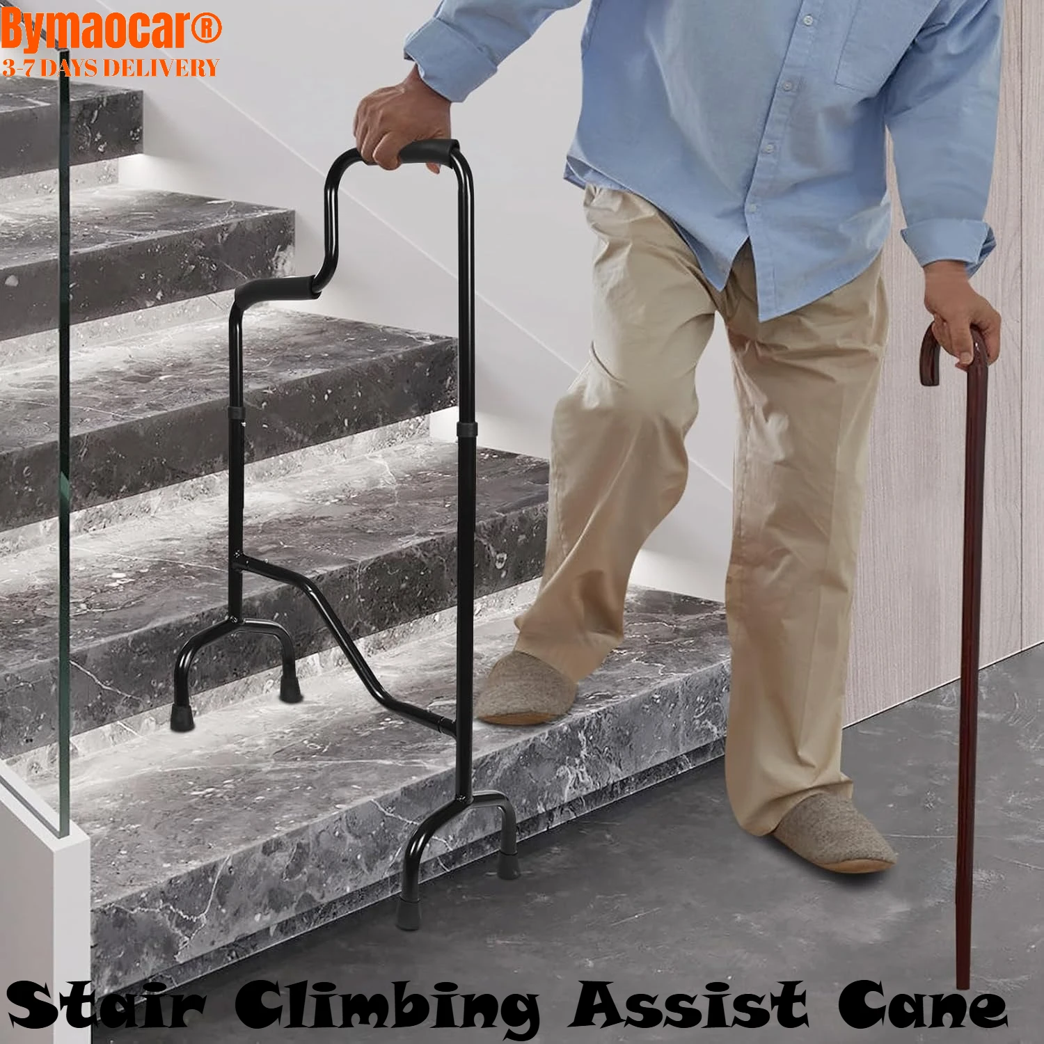 

Помощная трость для подъема по лестнице с регулируемой высотой, вспомогательное устройство для подъема пожилых людей, вспомогательный инструмент для скалолазания, легкая ходьба вверх и вниз