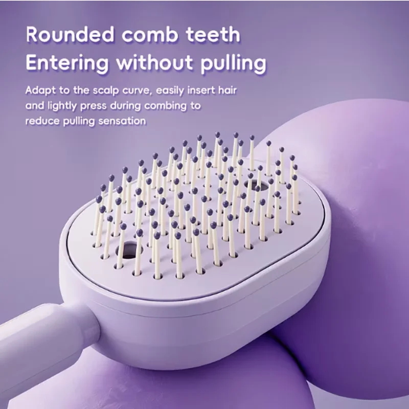 Electric Massage Comb with Spray Air Cushion Steaming Hair Straightener Hair Brush Hairdressing Steam Brush for Woman Scalp Care Home Salon Travel Hotel gallery 3