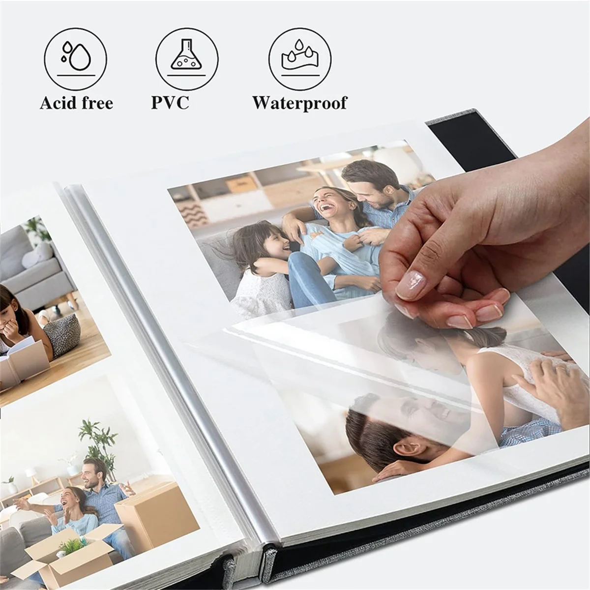 Large Photo Album, Simple and Large Capacity, Photo Card Box, Suitable for Baby Family Anniversary Wedding Photo Storage
